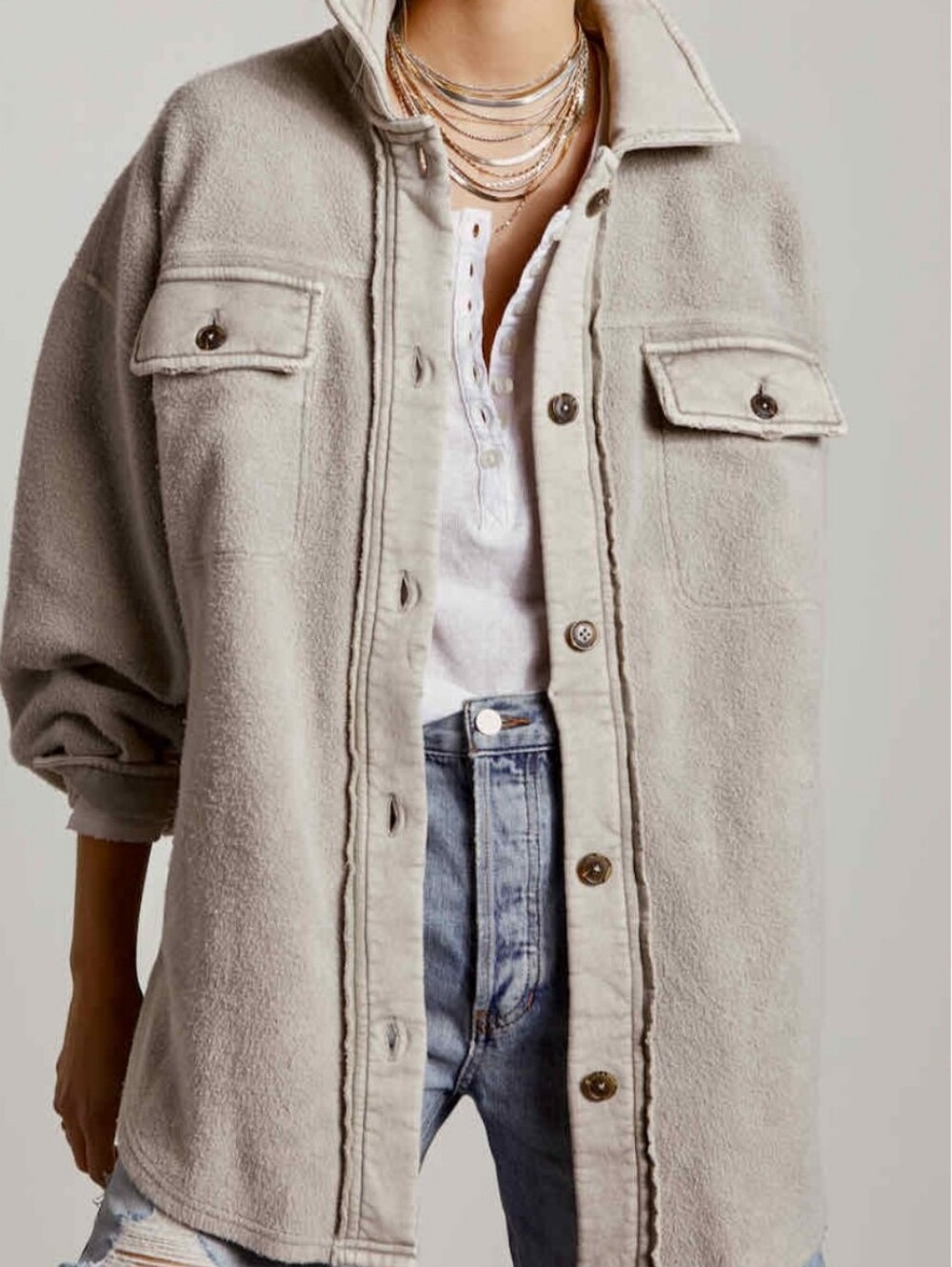 Free People RUBY Button-Up Shacket Jacket - Picture 9 of 10